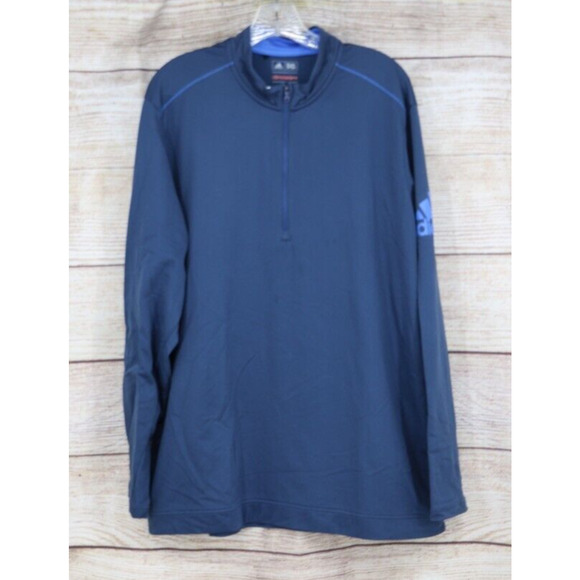 Adidas Golf Climawarm Mens Size XL Quarter Zip Pull Over Sweatshirt Blue - Picture 1 of 6